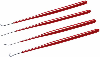 Silverline Veerhaken Set - 185 mm - 4 delig