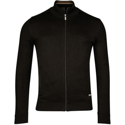Baileys Vest Cardigan Zip Lined Single Knit Subtle Structure Zwart / male
