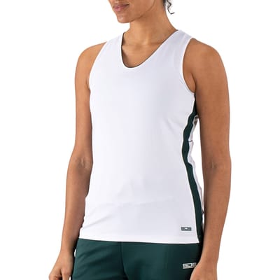 Sjeng Sports JERMAINE Dames Sportshirt Wit/Donkergroen - Ademend en sneldrogend - Tennis en Fitness