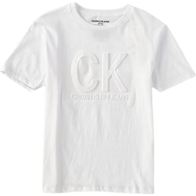 Pull Col Rond Calvin Klein Couleur Unie Confortable T-Shirt Manches Courtes Tops Unisexe Blanc 35F64222-10 XL white