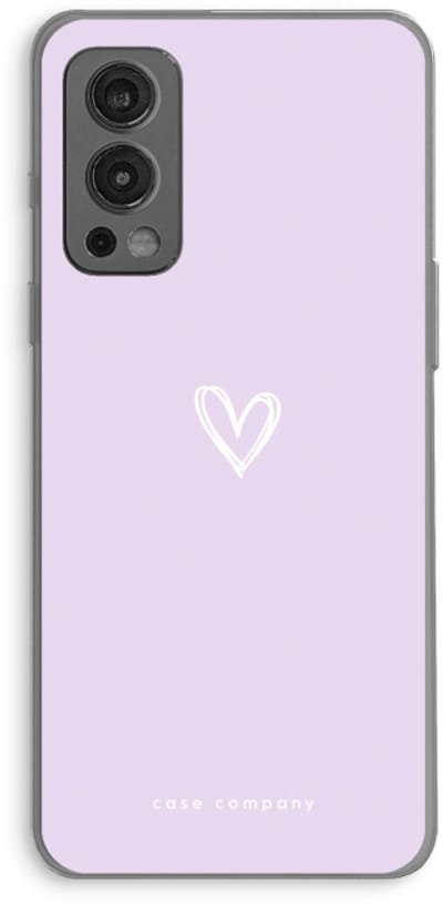 Case Company® - Hoesje geschikt voor OnePlus Nord 2 5G hoesje - Klein hartje paars - Soft Cover Telefoonhoesje - Bescherming aan alle Kanten en Schermrand