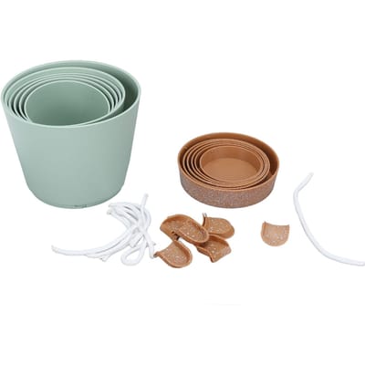 6 stuks zelfwatergevende plantenbak gesp ontwerp zijdrainagegat plastic binnenplantenpot bloempot voor groen