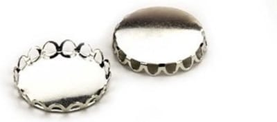 Metal Cover without eyes, 20mm, platinum, 2 pcs