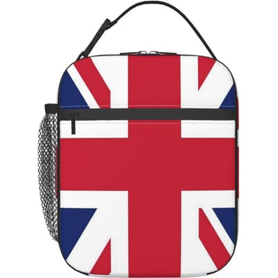 Vlag van het Verenigd Koninkrijk Geïsoleerde Lunchtas voor Vrouwen Kinderen Draagbare Voedseldozen Thermische Lunchbox Tote One Size
