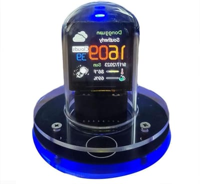 Smart Weerstation Klok - Desktop Klok - Weer Informatie - Met Animaties - 10 x 10 x 10 cm - Zwart