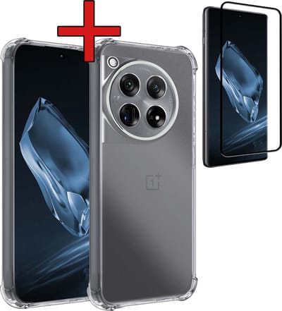 Hoesje - Met Screenprotector - Geschikt voor OnePlus 12 - Sterk & Shockproof - Back Cover - Siliconen Case - Telefoon Hoes - Shock Proof - Telefoonhoes - Transparant