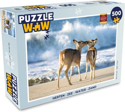 Puzzel Herten - Zee - Water - Zand - Legpuzzel - Puzzel 500 stukjes
