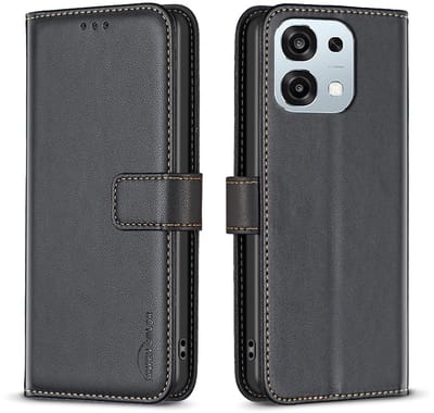 BINFEN Hoesje - Geschikt voor OPPO A6 Pro 5G Hoesje - BINFEN Color Book Case - Zwart