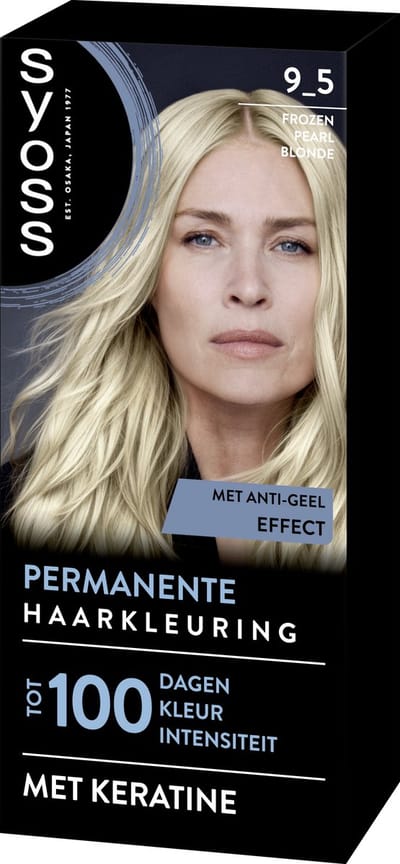 SYOSS Permanent Coloration 9-5 - Haarverf - Permanente Haarkleuring - Frozen Pearl Blond – Grijsdekking – Vermindert Haarbreuk - 1 Stuk