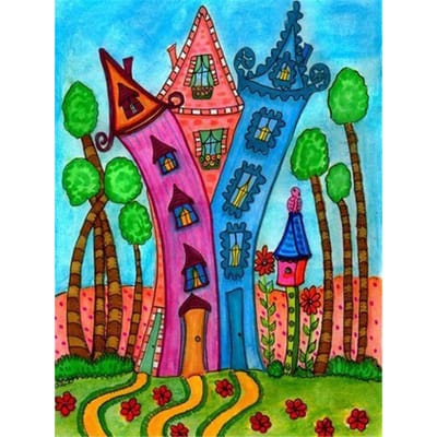 Kit de peinture diamant 5d de maison, broderie de diamant scénique, mosaïque faite à la main 20X30CM blue