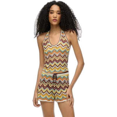 Superdry - Gebreide short met zigzagmotief - Dames - Korte broeken