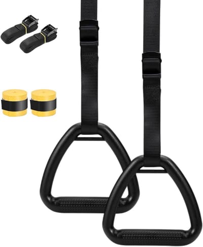 Gymnastiekringen - Optrekringen Trainingsuitrusting - Thuis Fitness - Hoge Draagkracht - 16x7x17 cm - Zwart