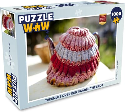 Puzzel Theemuts over een paarse theepot - Legpuzzel - Puzzel 1000 stukjes volwassenen