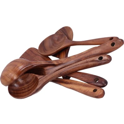 Kooklepel Spatel Set Lange Handgreep Keukengerei Kookgereedschap voor Thuisgebruik Non-Stick Pan Gebruik brown