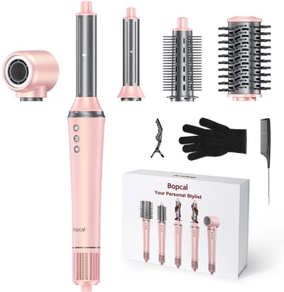 Mosh Stories 5-in-1 Föhnborstel – Multistyler met Automatische Krultang, Warme Luchtborstel & Föhn - 1200W Haarstyler - Roze