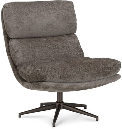 Icon Living - Fauteuil Logan - Stof Movie Taupe - Poot Bronze 360°