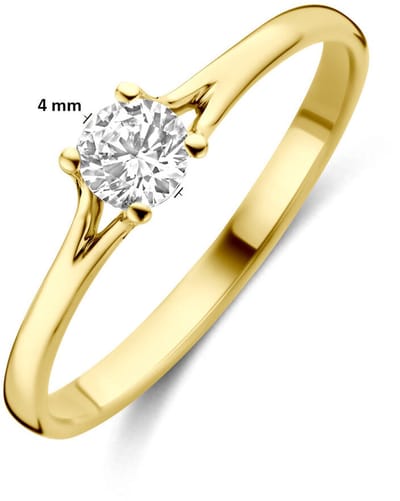 14K Geelgouden Ring met Zirkonia 4035055 – 4 mm