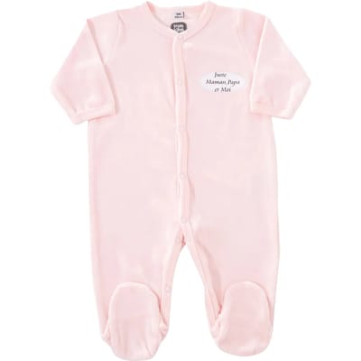 Velours pyjama met voorkantopening voor baby Trois Kilos Sept (x6)