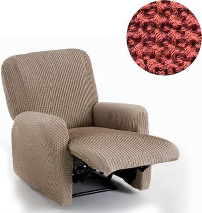 Belmarti® Relaxfauteuil Milos - 60cm tot 85cm breed - Steenrood - Hoge kwaliteit stof met maximale elasticiteit - Antistatisch - Van ademend Katoen voor comfortabel zitten zonder zweten