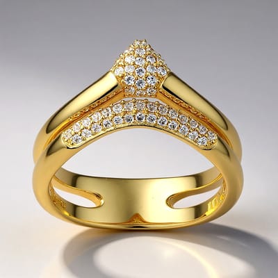 Cavill - Elegante Zilveren Ring met 68 Zirkonen Pavé - 925 Sterling Zilver Verguld - Rond Radiant Geslepen - Damesring - 0,369 Ct