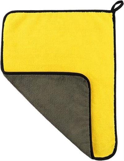 CHPN - Microvezel doek - Microvezel Autodoek - Autopoetsdoek - Schoonmaakdoek voor Auto - Microvezel doek - Droogdoek - 60/30 cm - Grijs/Geel