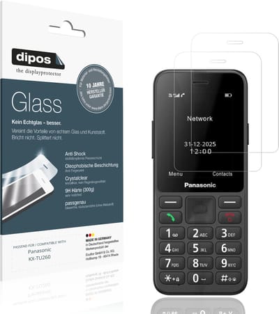 dipos – 2x Pantserfolie geschikt voor Panasonic KX-TU260 | 9H Screenprotector