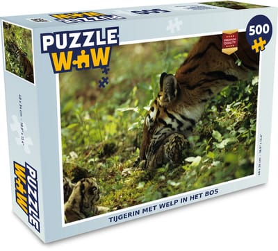 Puzzel Tijger - Planten - Welp - Legpuzzel - Puzzel 500 stukjes
