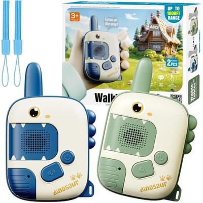 Cartoon Dinosaurus Kinderen Walkie-talkie 300M Lange Afstand Baby Radio Telefoon Speelgoed Interactief Elektronisch Speelgoed voor Jongens Kinderen Cadeaus beige
