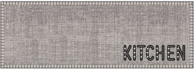 MD Entree - Keukenloper - Vloerkleed - Machinewasbaar - Cook & Wash - Melange Stitch Grey - 50 x 150 cm