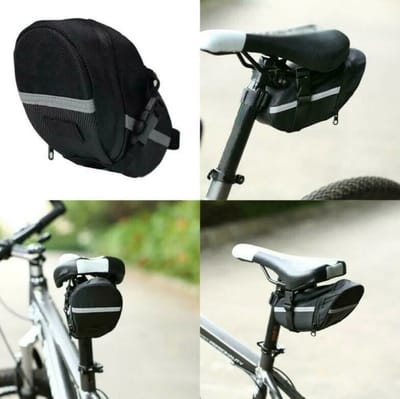Zadeltas voor Fiets - Fietszadeltas - Waterdichte Zadeltas - Fietsaccessoires - Met Reflectie materiaal - Zwart - LOUZIR
