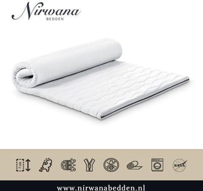 200x200 Topper - Dekmatras Nasa traagschuim c.a. 6 cm dik