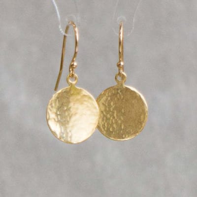 1 Paar Eenvoudige Metalen Concaaf Convex Kleine Ronde Oorbellen, Stijlvolle Geometrische Ronde Oorbellen goud