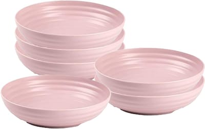 Plasticforte Soepkommen - 6x - D22 x H5.5 cm - oud roze - kunststof - onbreekbaar - servies