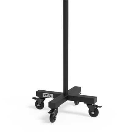 ZEUZ Verrijdbare Schijvenstandaard Opbergsysteem - Bumper Plate Stacker Opbergrek op Wielen - Halterschijven Rek - Zwart