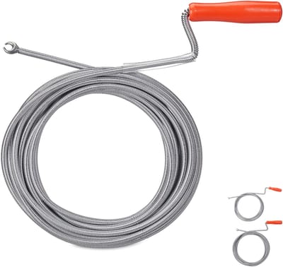 Afvoerreinigingsspiraal met klauw - 10 meter - 9 mm - voor toilet, douche en wastafel