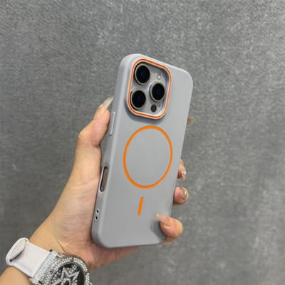 Coque magnétique souple en silicone mat de luxe pour Magsafe pour iPhone 16 16E 15 14 13 12 Pro Max 11 Couverture avec pare-chocs antichoc de couleur contrastante For iPhone 13 Pro