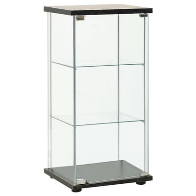 vidaXL - Vitrinekast - gehard - glas - zwart