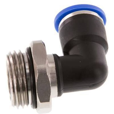 10mm x G1/2'' 90 graden L-verbinding Messing/PA 66 Insteekfitting Buitendraad Draaibaar NBR [2 Stuks]