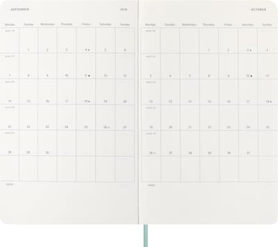 Moleskine 2025 Essential Weekplanner, 15-Maanden Planner, Start Oktober, XXL Maat (22cm x 28cm), Myrtle Green, DSESNK1512WN7Y26 gray