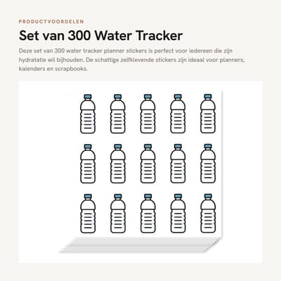 Dailygoods- Water Tracker Stickers 300 Stuks - Zelfklevende Stickers - Hydrateren Stickers - Planner Stickers - Scrapbook Stickers - Feestdecoratie