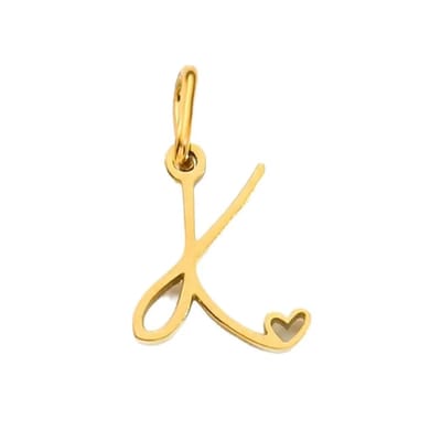 Letter hanger inclusief ketting- alfabet - K - goud kleur - letter charm- stainless steel - verkleurt niet - hypo allergeen - perfect cadeau – valentijn – verjaardag - trouwen