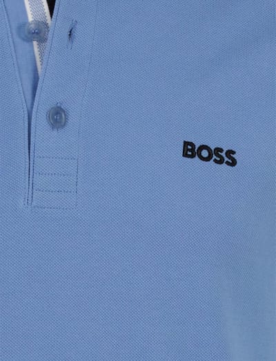 Poloshirt Boss Green Paddy blauw 3 knoops pique
