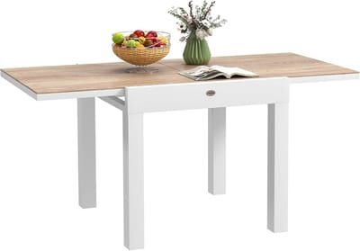 Uittrekbare tuintafel voor 6 personen, aluminium, weerbestendig