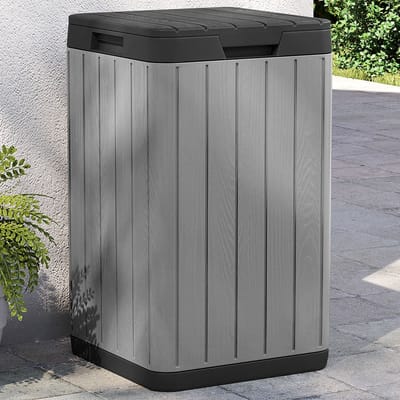vidaXL - Tuinafvalbak - 38x38x65 - cm - polypropeen - grijs