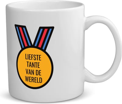 Akyol - liefste tante van de wereld koffiemok - theemok - Tante - de liefste tante - verjaardagscadeau - verjaardag - cadeau - cadeautje voor tante - tante artikelen - kado - geschenk - gift - 350 ML inhoud