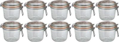 Le Parfait Voorraad/weckpot - 10x - glas - transparant - 10,5 x 10 cm - 500 ml