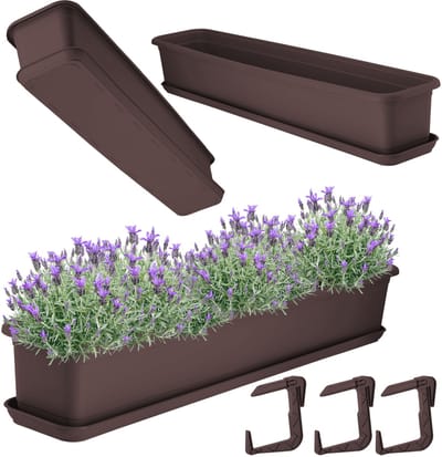 KADAX Wamat, 80 cm, met onderstel en houder, kunststof, voor binnen en buiten, bruin