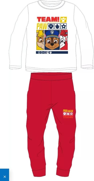 Paw Patrol Pyjamaset Katoen Wit/Rood Maat 110