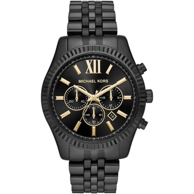 Montre chronographe Michael Kors MK8603 Lexington pour homme avec cadran noir 44mm noir