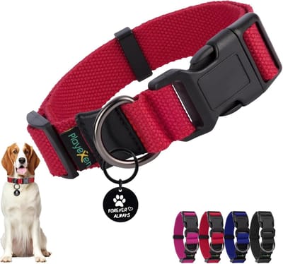 Verstelbare Hondenhalsband voor Grote en Kleine Honden - Zacht Katoen, 35-50 cm, Comfortabel en Duurzaam